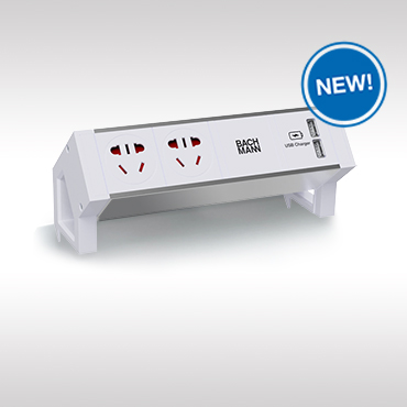 DESK 2 ALU WHITE Connection Panel