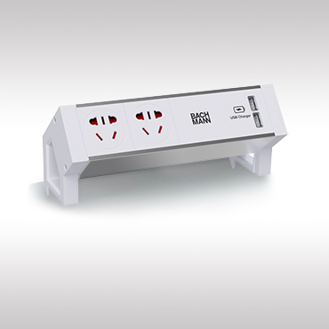 DESK 2 ALU WHITE 铝白插座